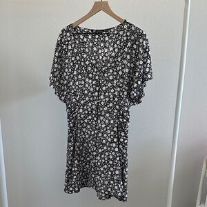 Zara Black and White Floral Mini Dress